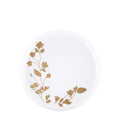Garden 6.3" White & Gold Plastic Disposable Appetizer/Dessert Plate