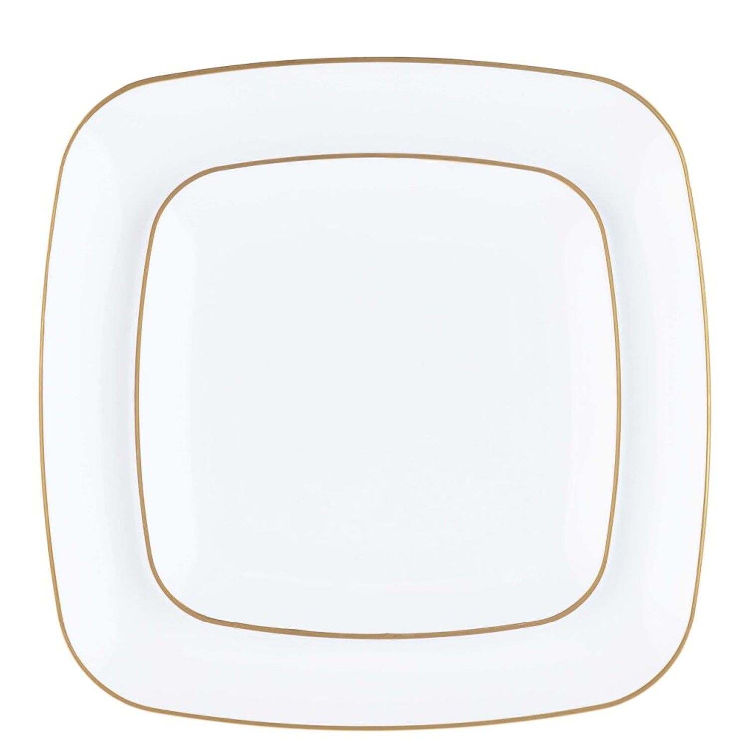 White with Gold Rim Plastic Dinnerware Set- Value Pack-Orchid