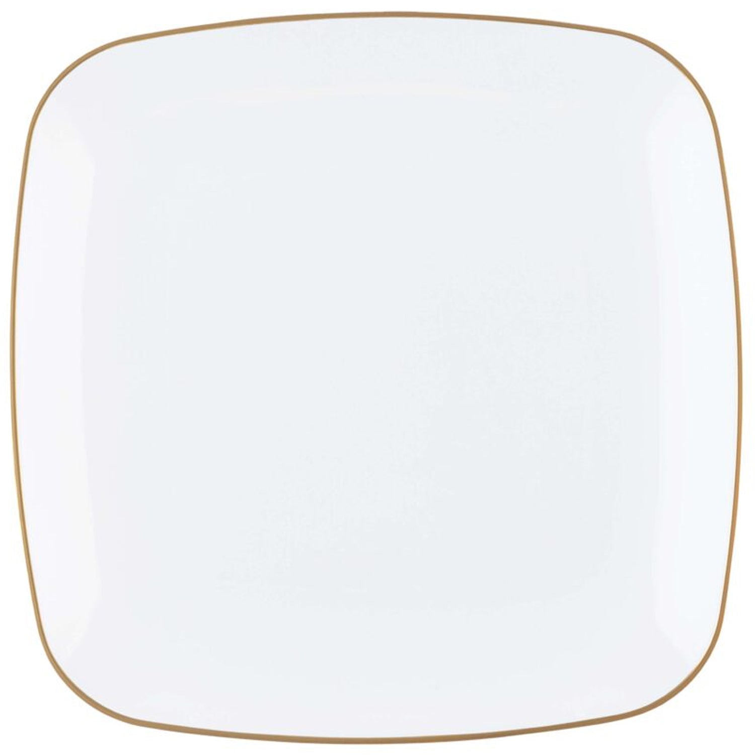 White with Gold Rim Plastic Dinnerware Set- Value Pack-Orchid