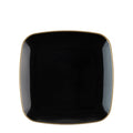 Organic 7.25" Black with Gold Rim Square Plastic Disposable Dessert Plate Tablesettings Blue Sky 10 Pieces