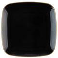 Organic 10" Black with Gold Rim Square Plastic Disposable Plate Tablesettings Blue Sky 10 Pieces