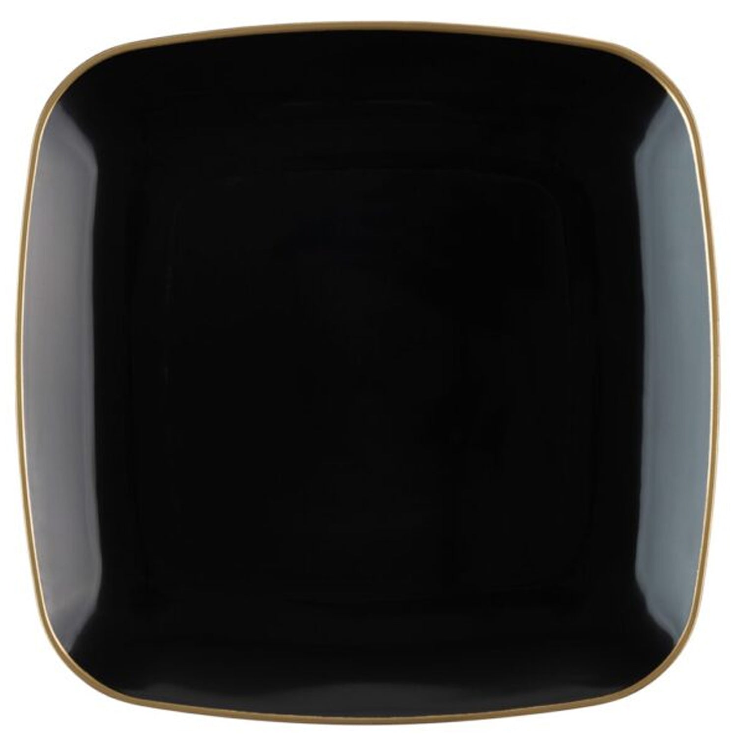 Black with Gold Rim Plastic Dinnerware Set- Value Pack-Orchid