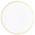 13" White / Gold Rim Hammered Plastic Charger