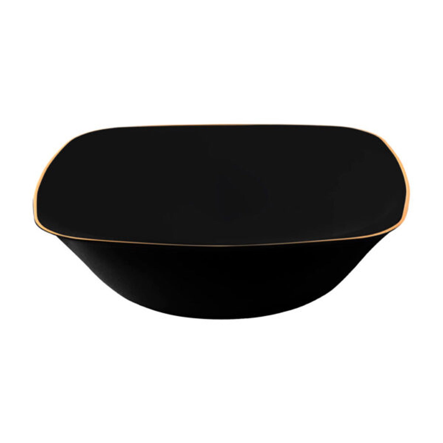 Organic 16oz Square Gold Rim Plastic Disposable Black Bowls Bowls Blue Sky 10 Pieces