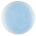 Organic Hammered 10" Blue with Gold Rim Plastic Disposable Dinner Plate