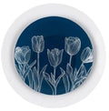 10.25"&7.5" Navy & White Round Disposable Plastic Plates COMBO Set-Tulip