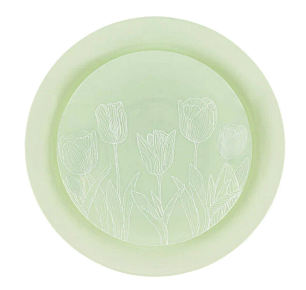 10.25"&7.5" Mint Green Round Disposable Plastic Plates COMBO Set-Tulip