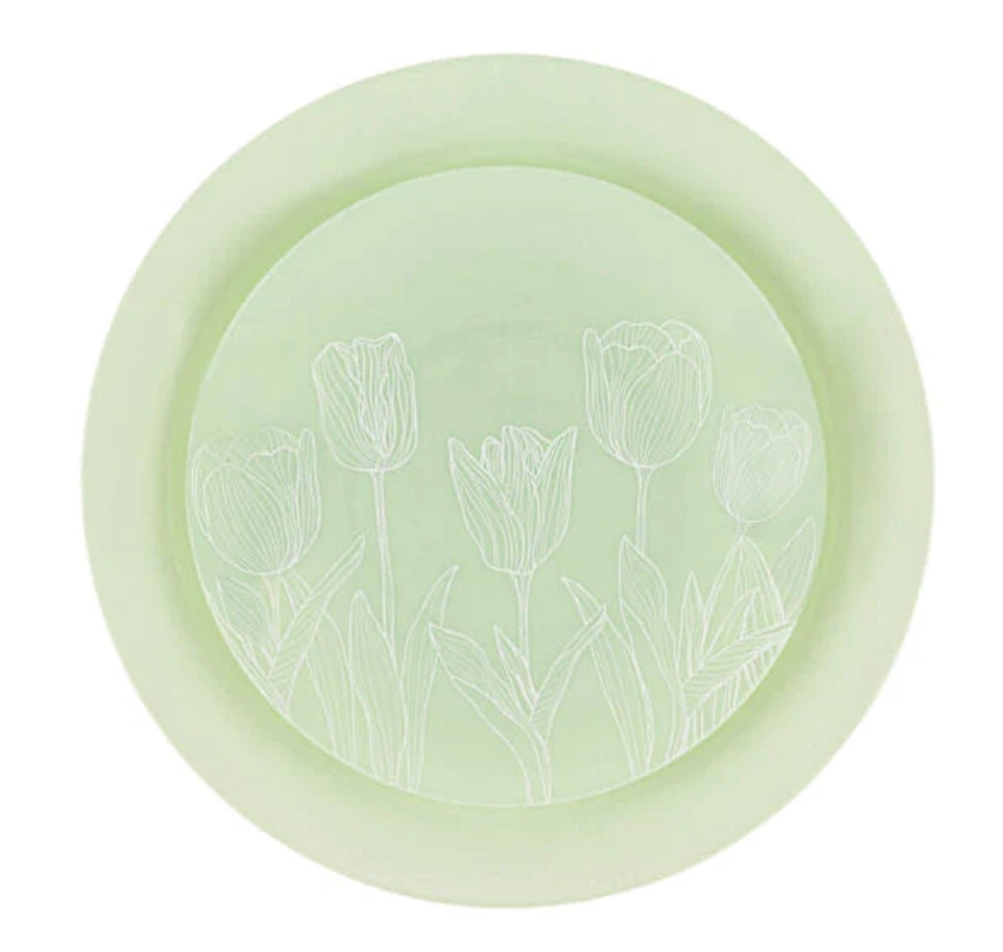 10.25"&7.5" Mint Green Round Disposable Plastic Plates COMBO Set-Tulip