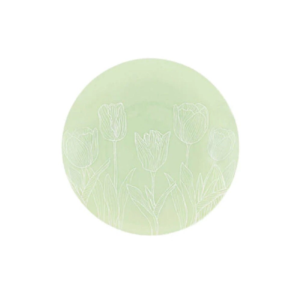 10.25"&7.5" Mint Green Round Disposable Plastic Plates COMBO Set-Tulip