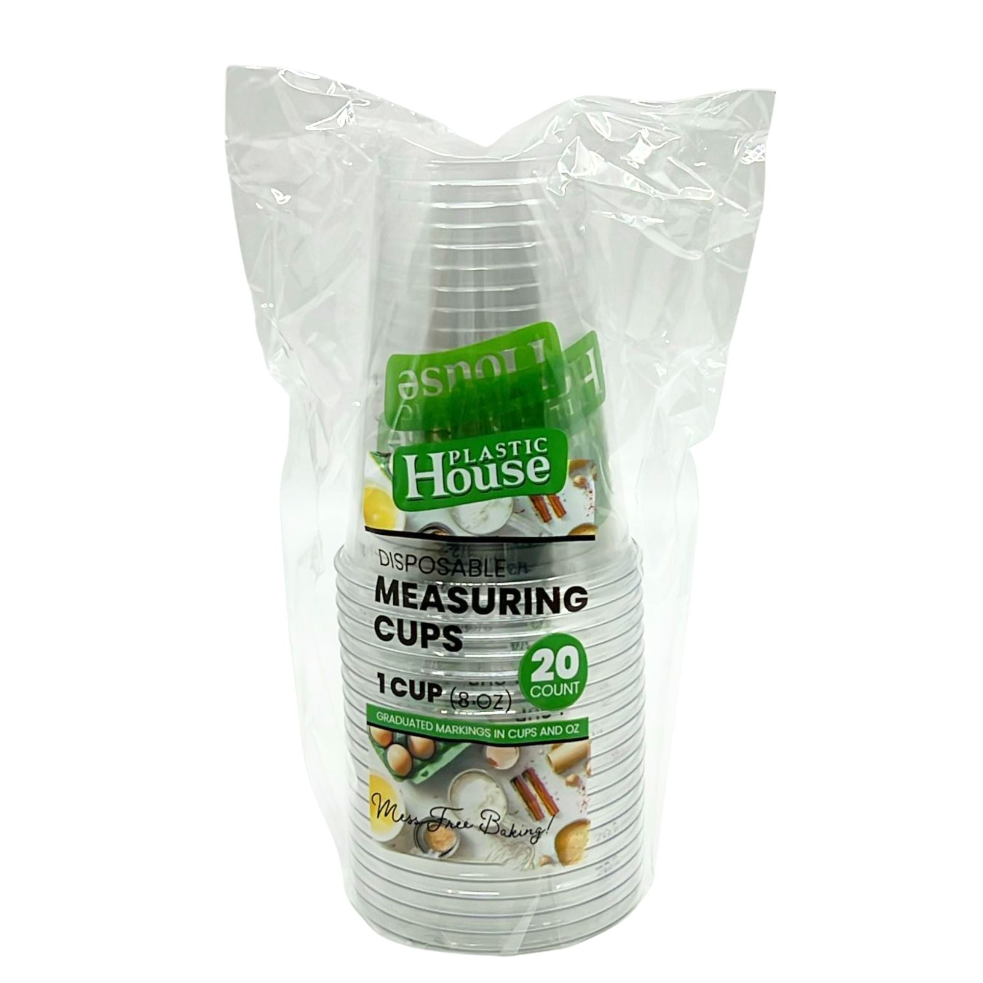 8oz Translucent Plastic Measuring Cups: 20 Pack