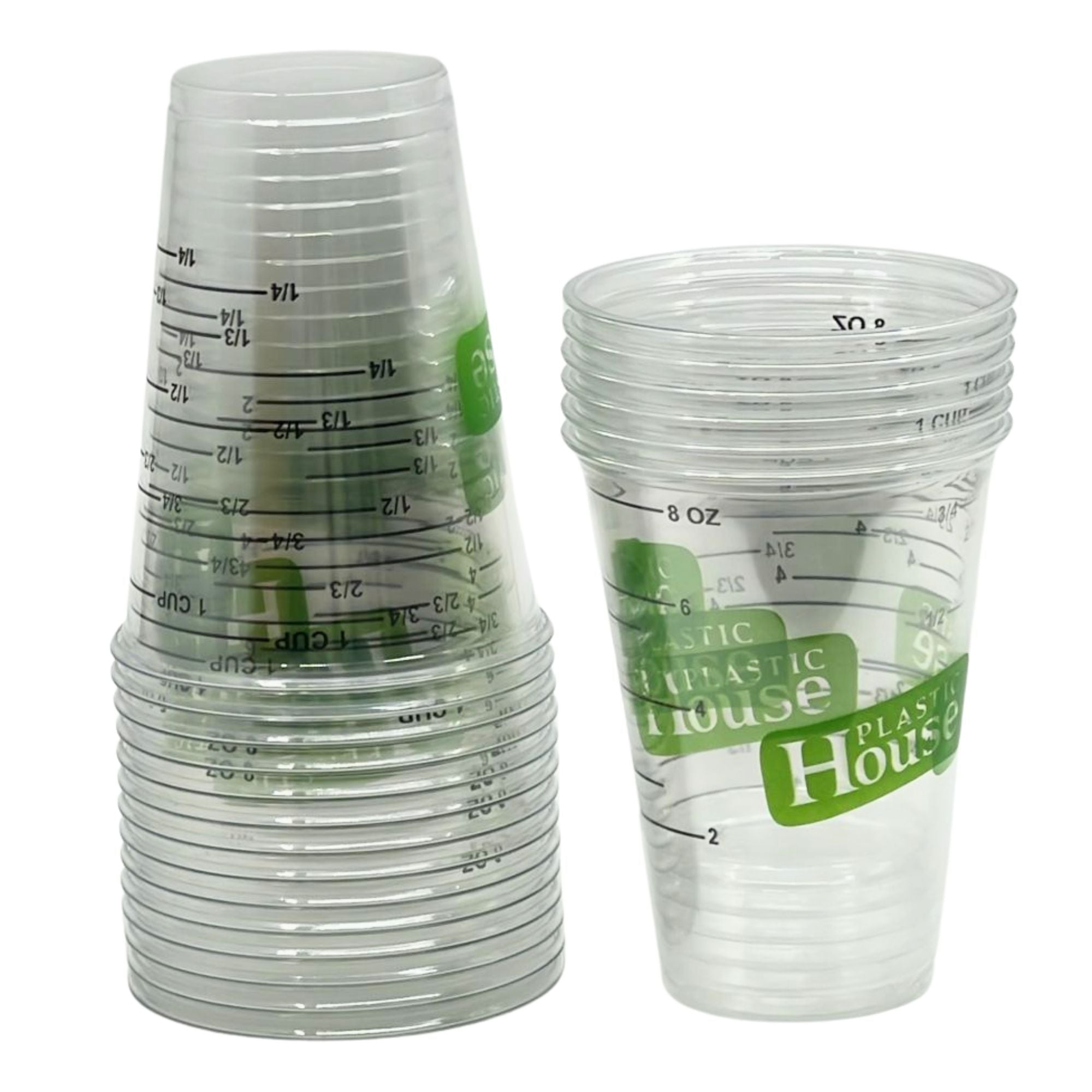 8oz Translucent Plastic Measuring Cups: 20 Pack