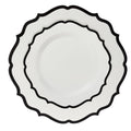 10"&7" White & Black Plastic Plates Combo Set: Contemporary