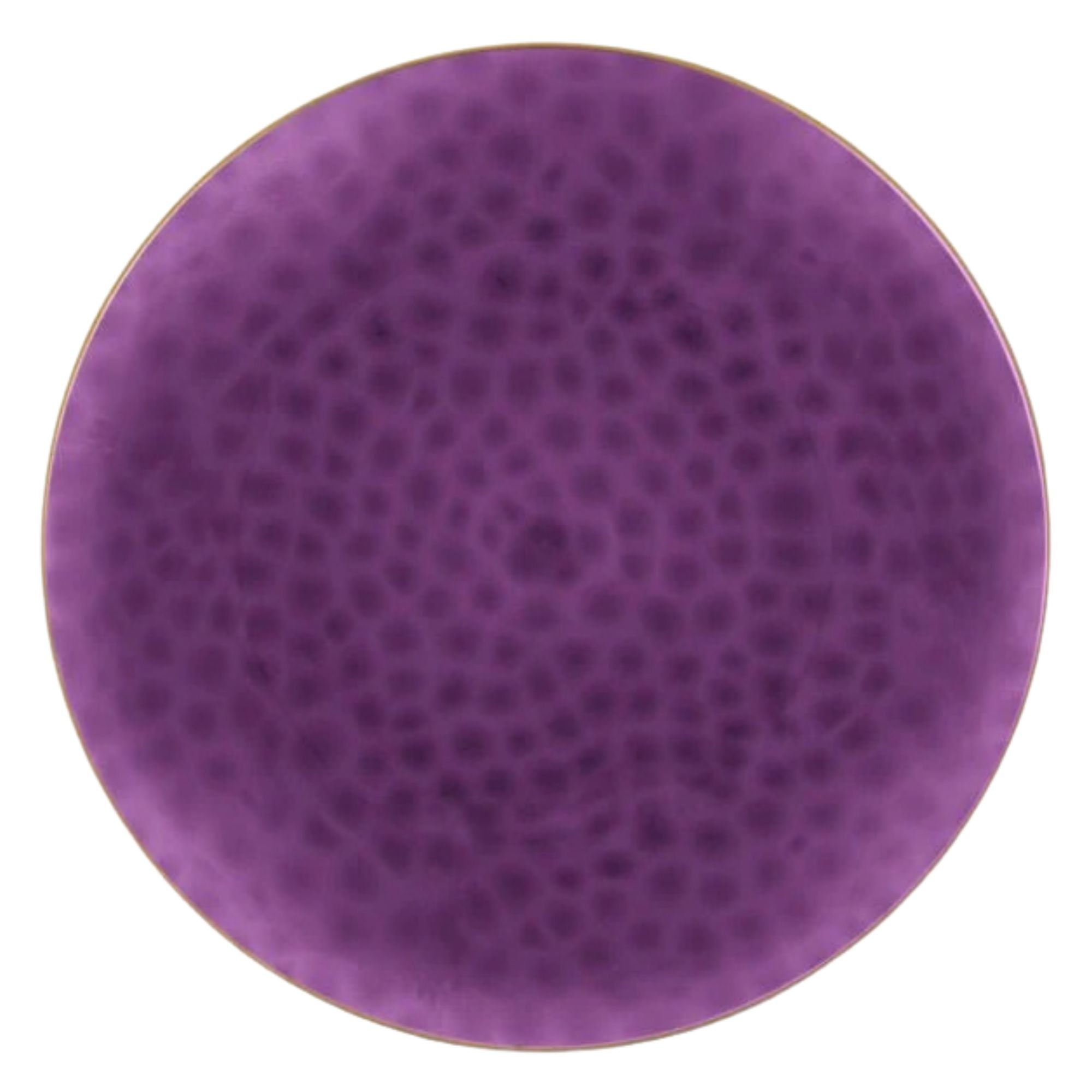 Organic Hammered 10" Purple & Gold Disposable Plastic Dinner Plate