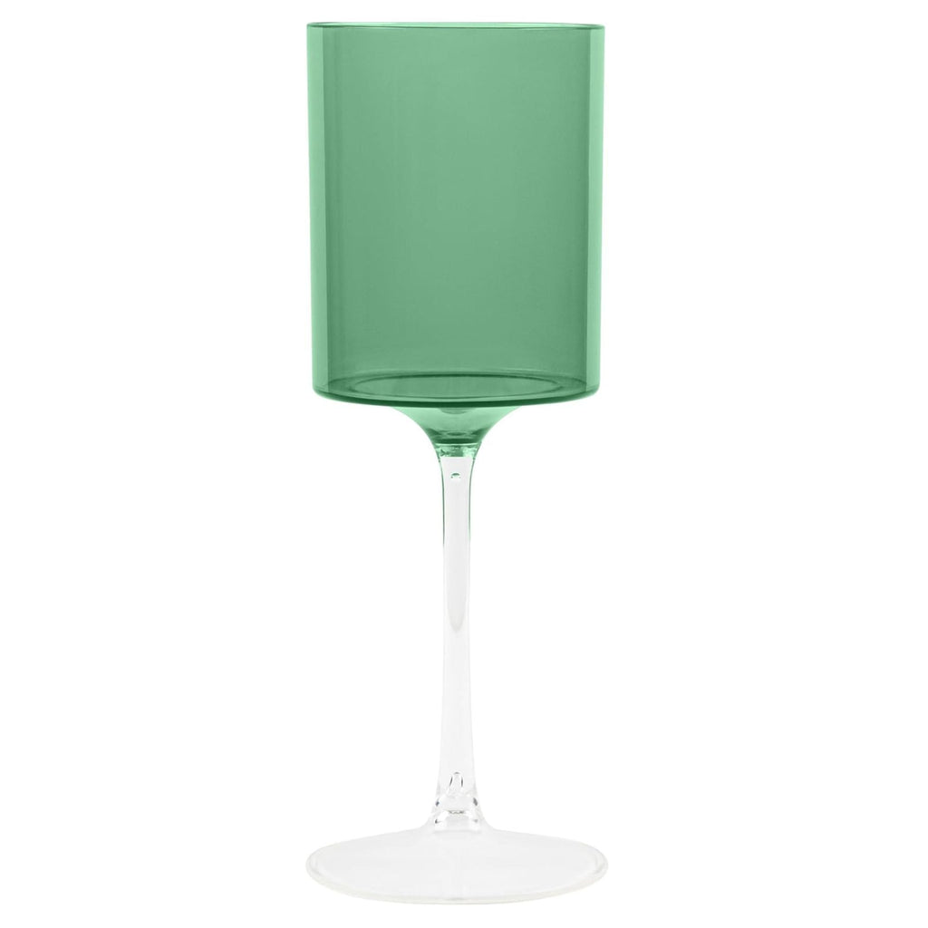 14oz Two Tone  Green /Clear Plastic Wine Goblets