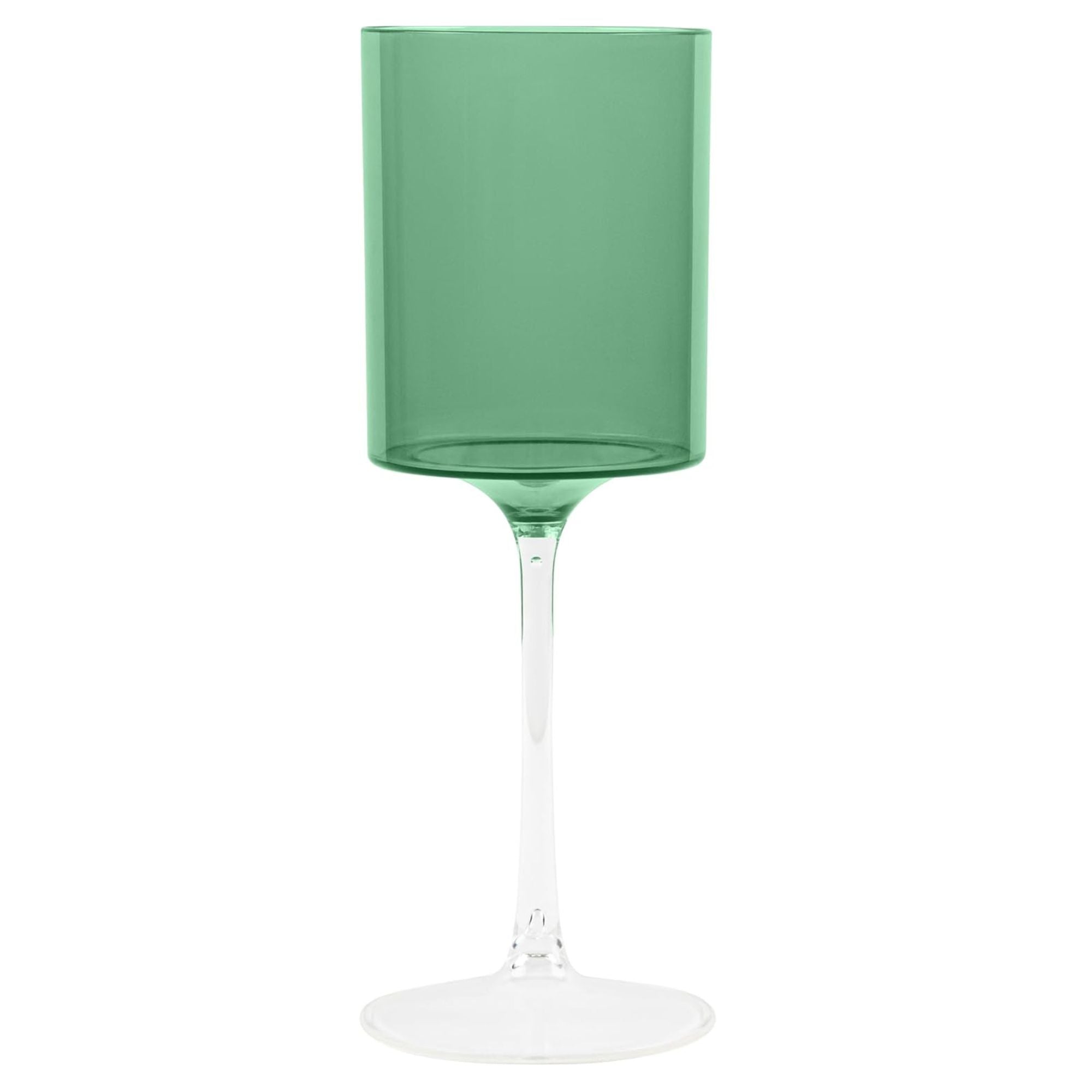 14oz Two Tone  Green /Clear Plastic Wine Goblets