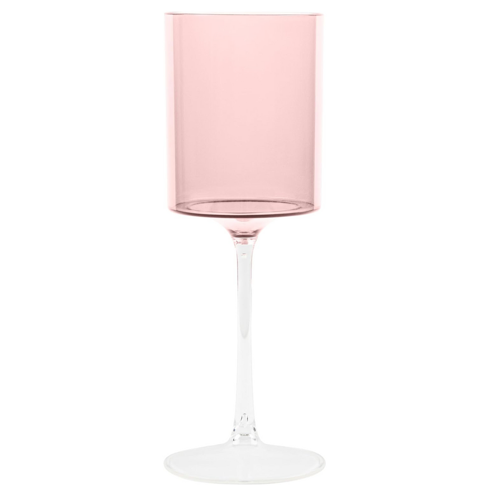 14oz Two Tone Pink /Clear Plastic Wine Goblets
