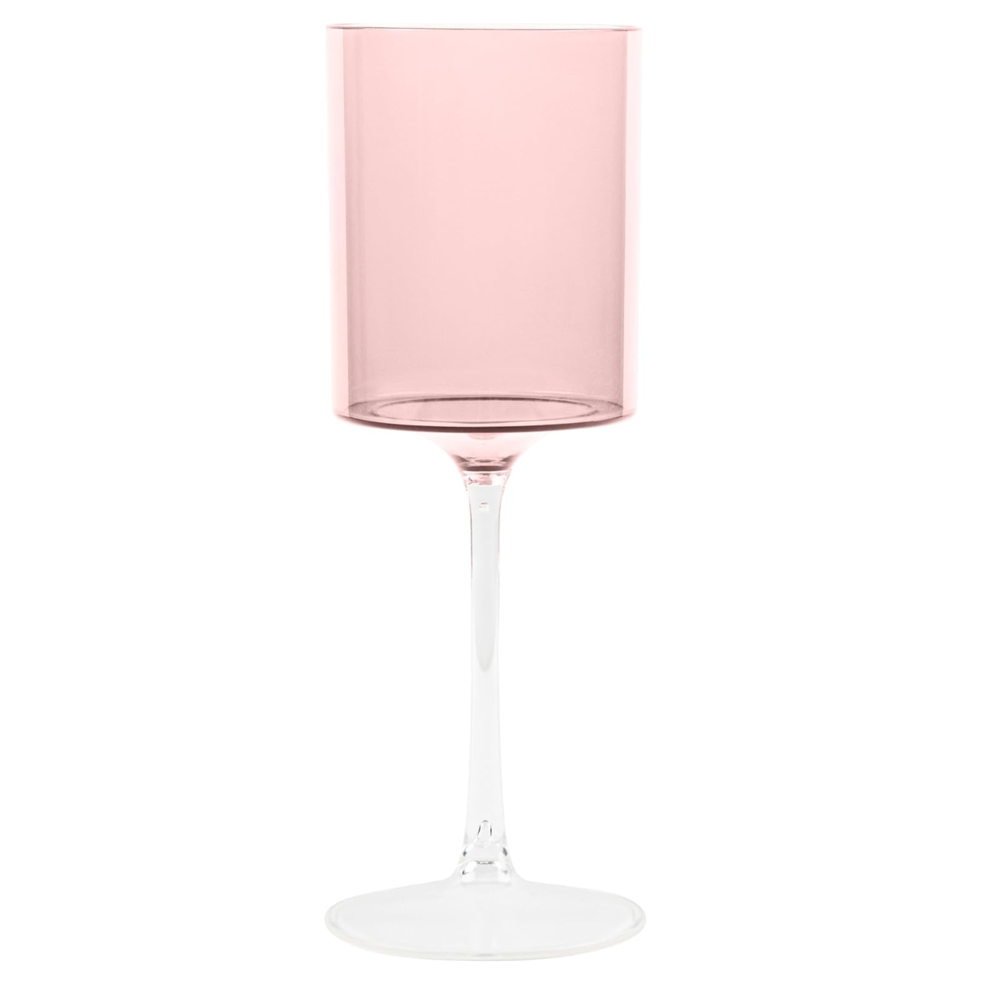 14oz Two Tone Pink /Clear Plastic Wine Goblets