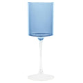 14oz Two Tone Blue/Clear Plastic Wine Goblets