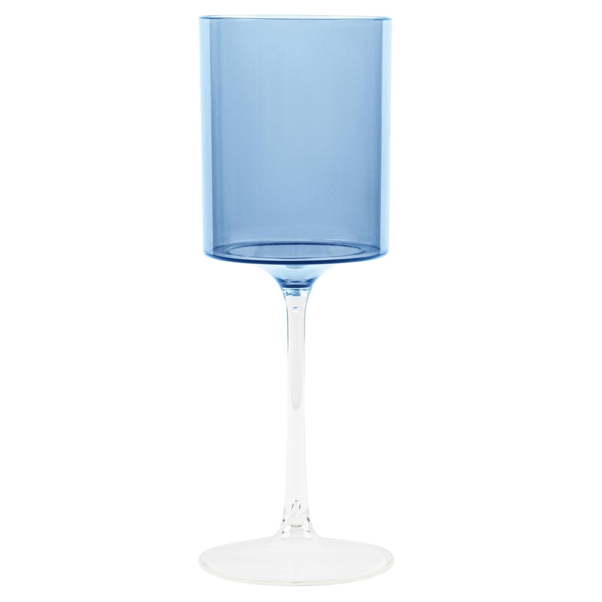 14oz Two Tone Blue/Clear Plastic Wine Goblets