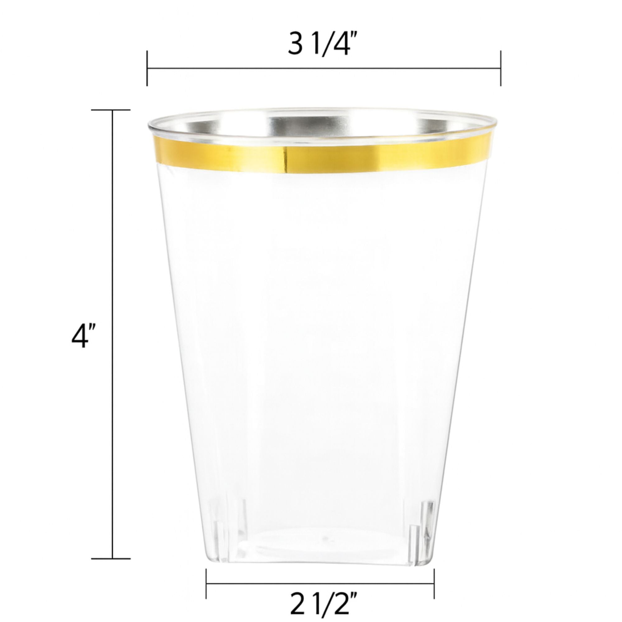 Square Blue & Gold Rim Plastic Dinnerware Set Value Pack-Edge