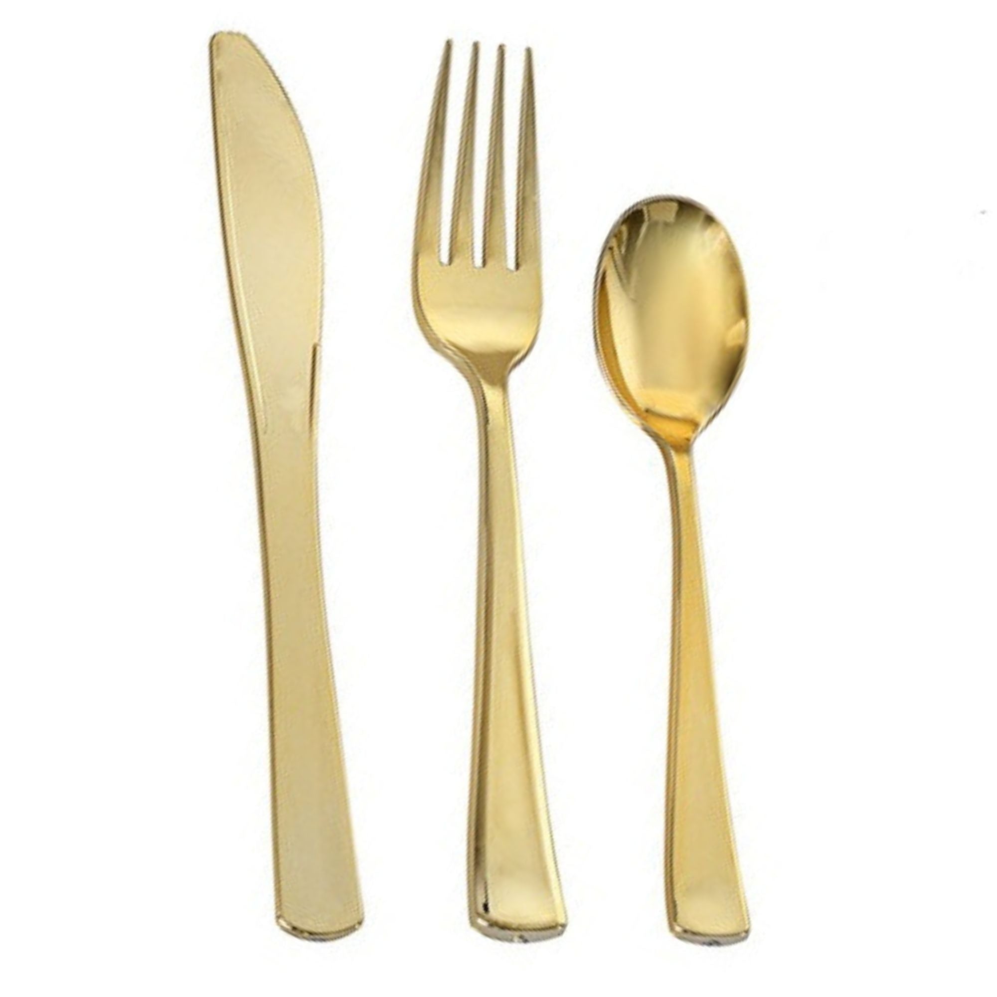 Square Green & Gold Rim Plastic Dinnerware Set Value Pack-Edge