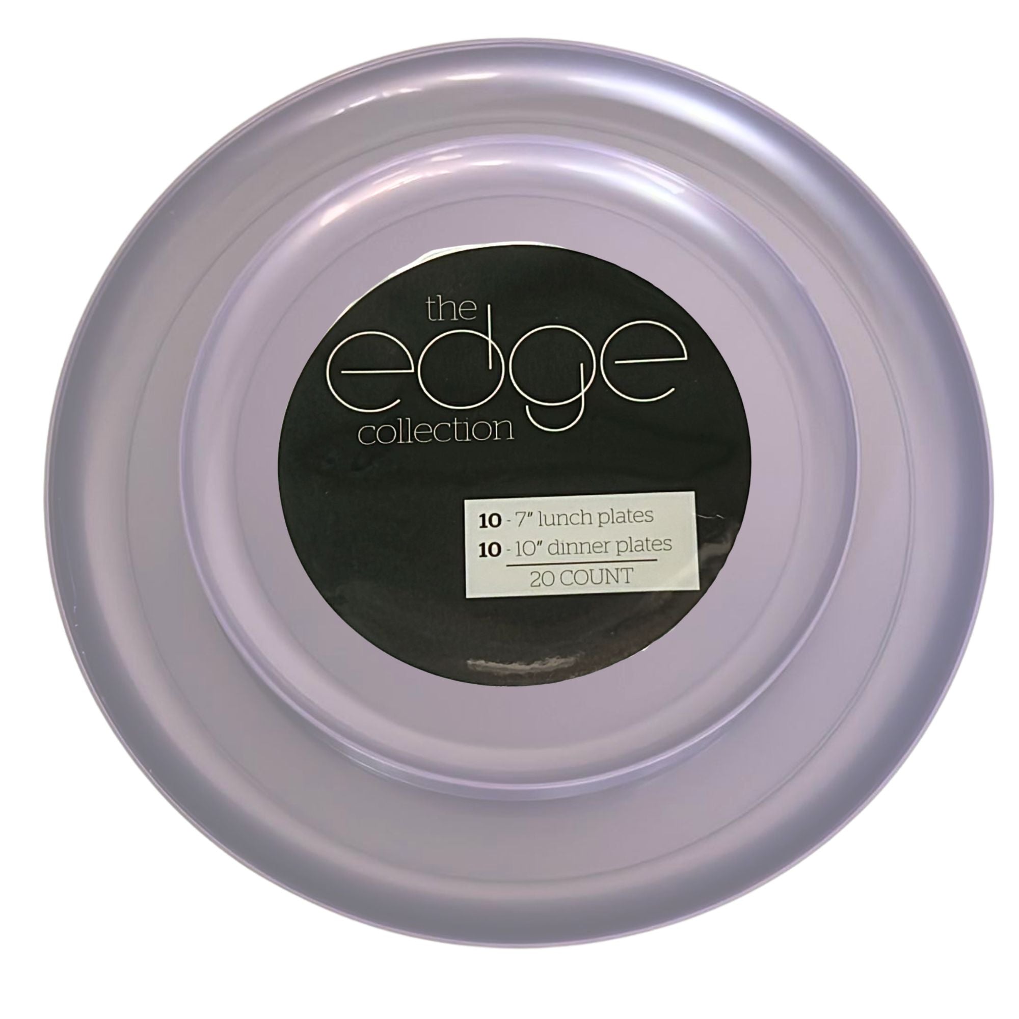 10"&7" Pearlized Lavender Plastic Plates COMBO Set-Edge