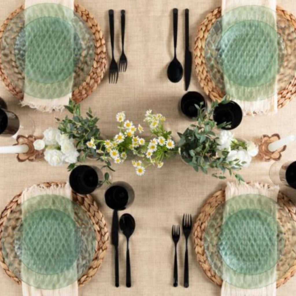 10"&7" Green Plastic Plates Combo Set: Timeless
