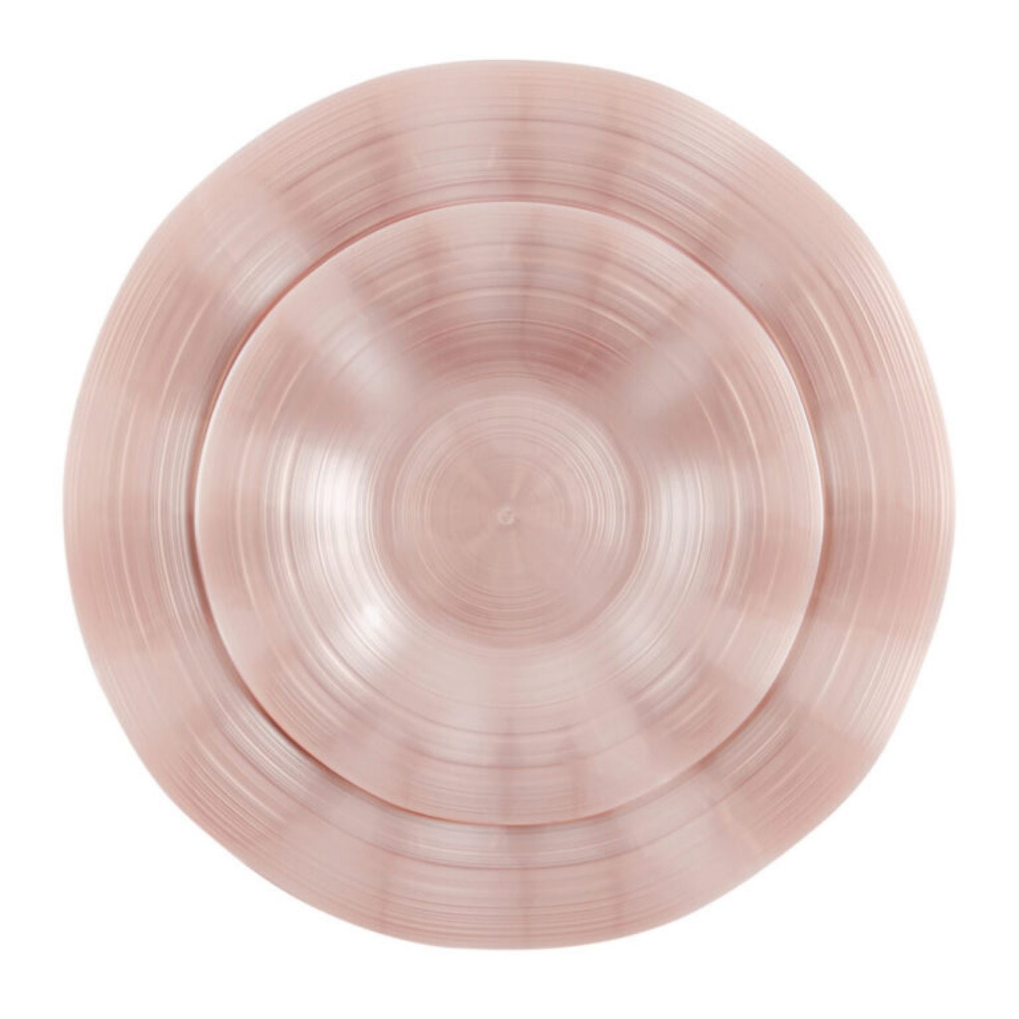10"&7" Pink Pearl Round Plastic Dinnerware COMBO Set-Ribbed