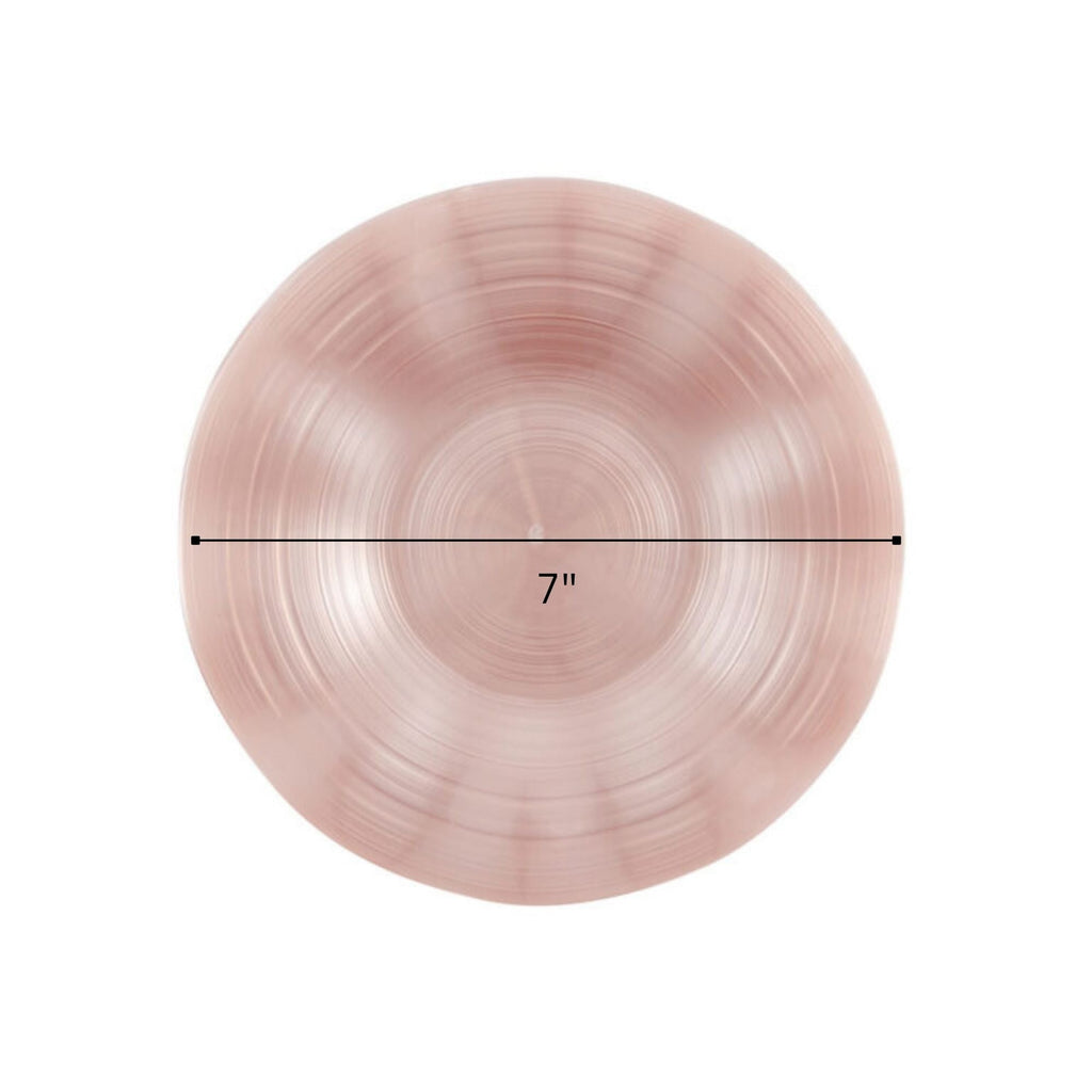 10"&7" Pink Pearl Round Plastic Dinnerware COMBO Set-Ribbed