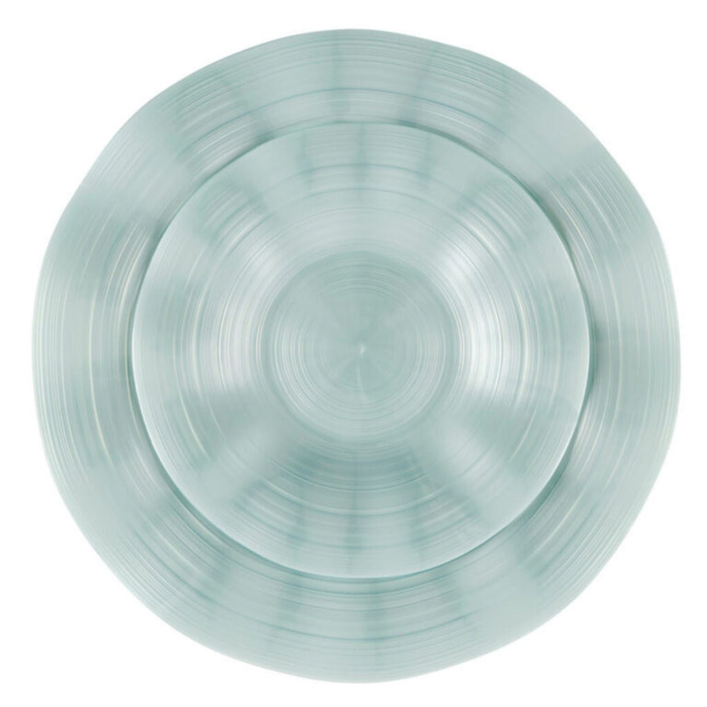 10"&7" Teal Pearl Round Plastic Dinnerware COMBO Set-Ribbed