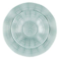 10"&7" Teal Pearl Round Plastic Dinnerware COMBO Set-Ribbed