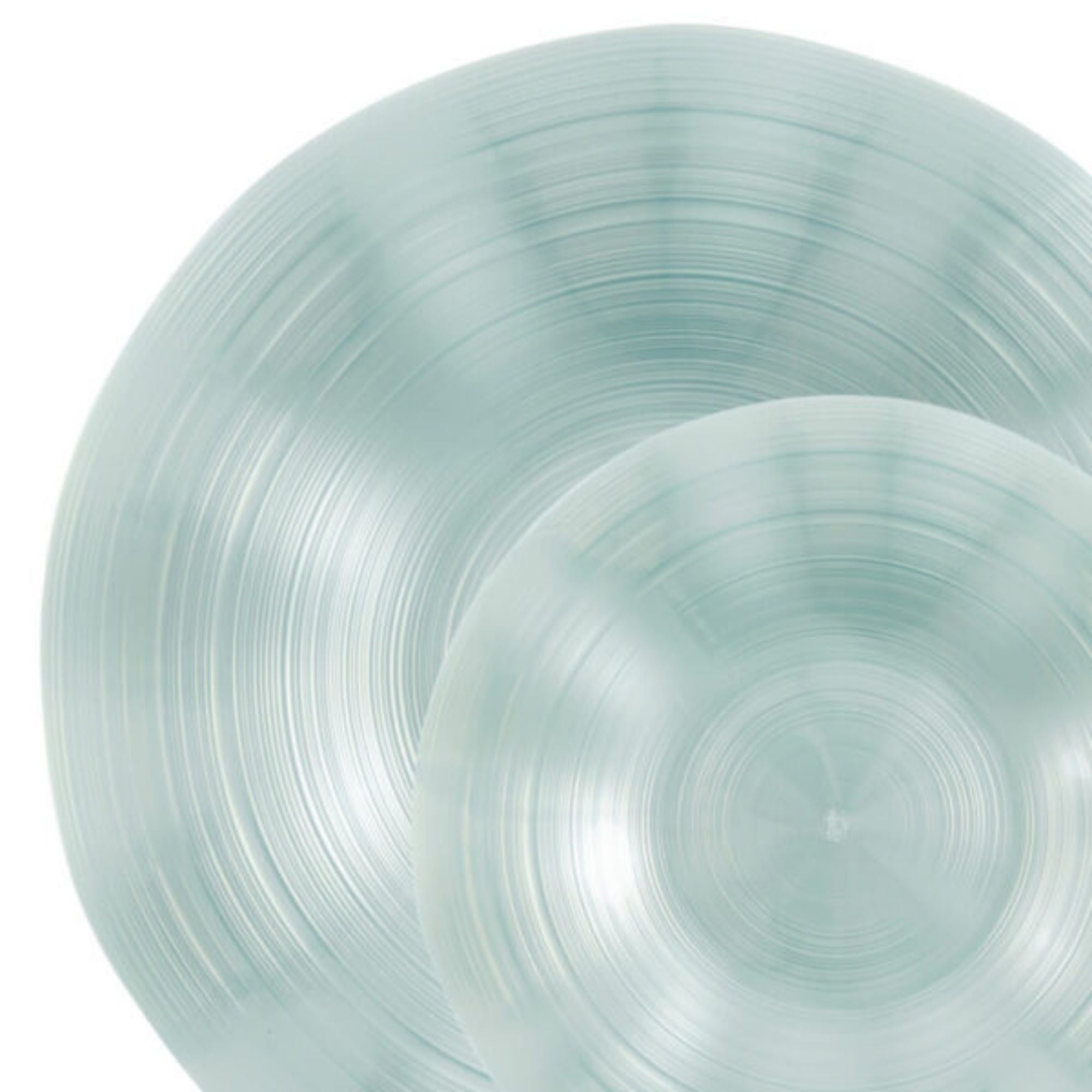 10"&7" Teal Pearl Round Plastic Dinnerware COMBO Set-Ribbed