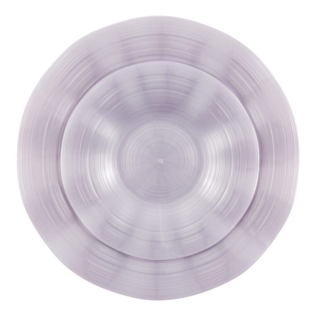 10"&7" Lavender Pearl Round Plastic Dinnerware COMBO Set-Ribbed