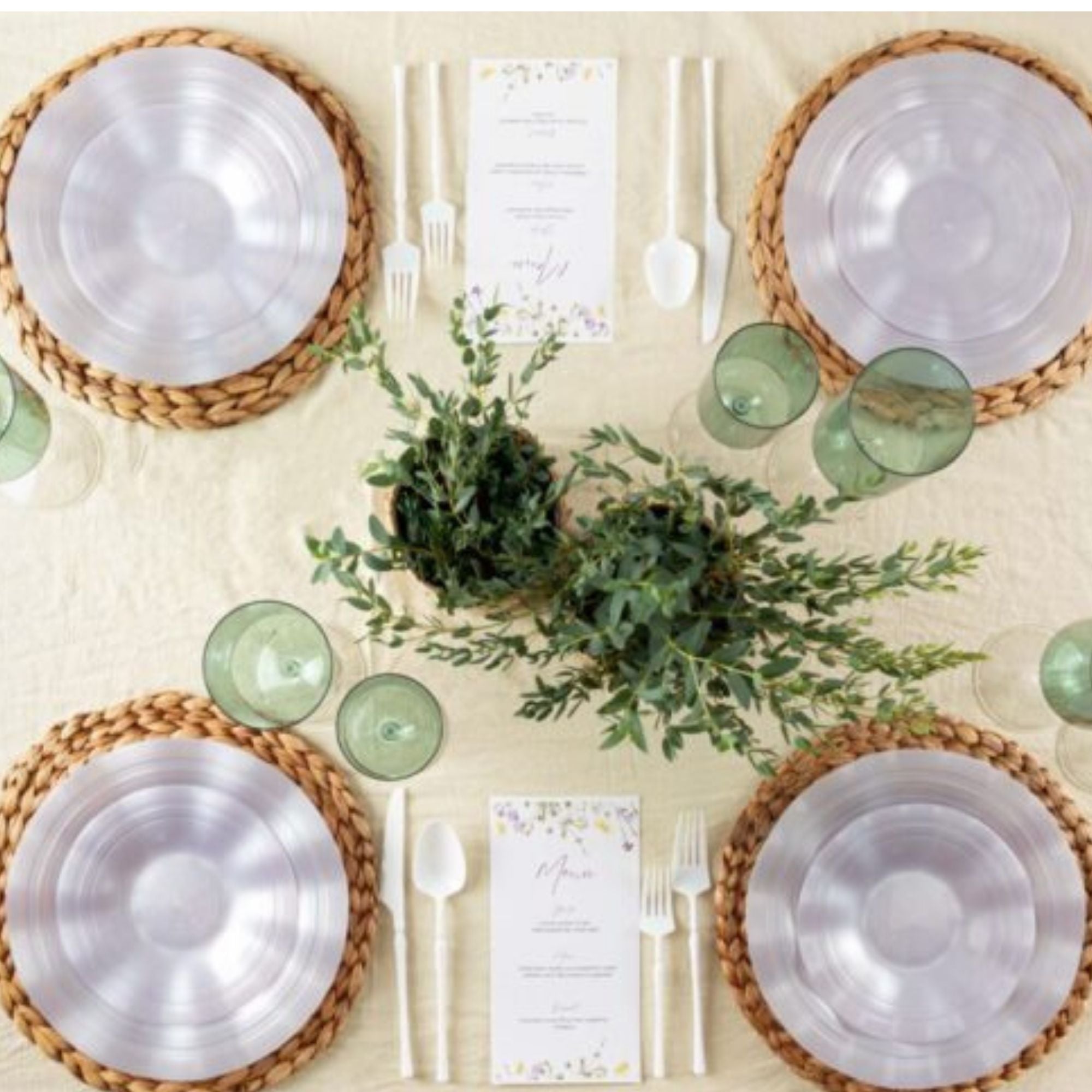 10"&7" Lavender Pearl Round Plastic Dinnerware COMBO Set-Ribbed