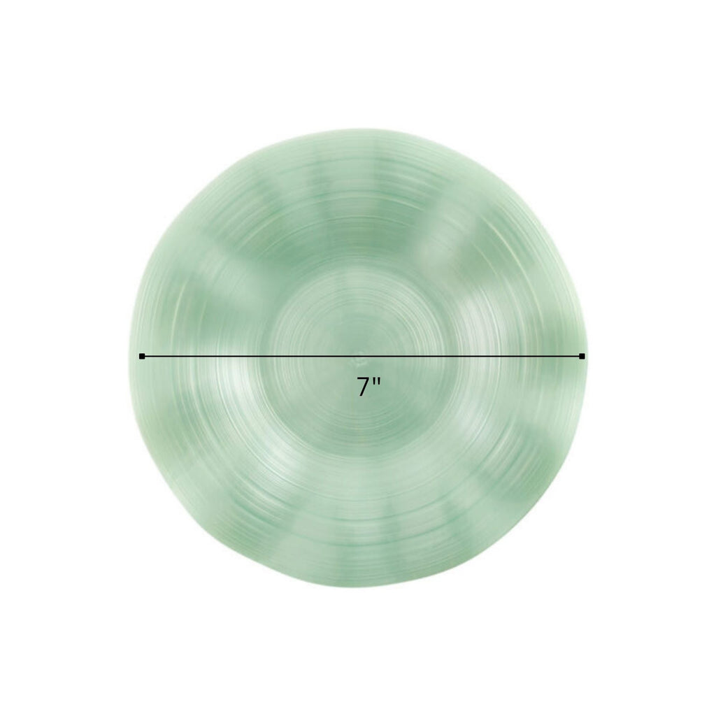 10"&7" Green Pearl Round Plastic Dinnerware COMBO Set-Ribbed