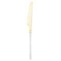 8.5" Elegant Disposable Pearl/Gold Dinner Knives: Ribbed