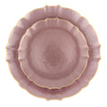 10.25"&7.5" Pearl Pink with Gold Rim Plastic Plates Combo Set: Aristocratic