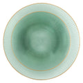 9"&7" Green Transparent with Gold Rim Plastic Plates Combo Set: Glass Design