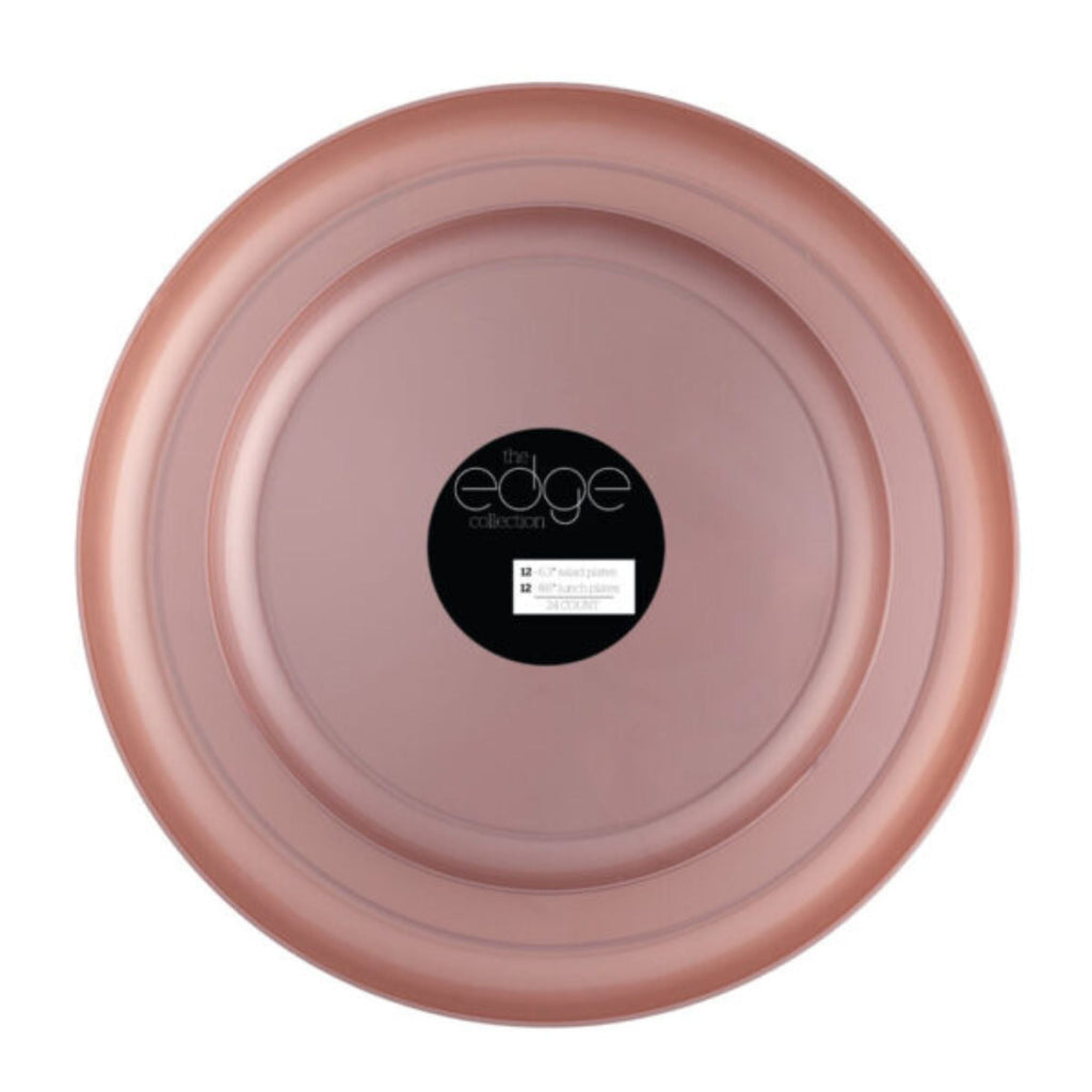 6.3"&8.6" Pink Pearl Plastic Plates COMBO Set-Edge