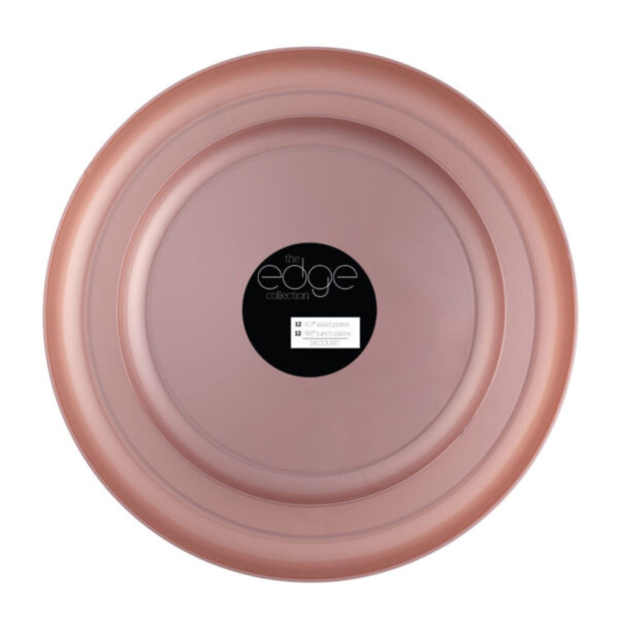 6.3"&8.6" Pink Pearl Plastic Plates COMBO Set-Edge