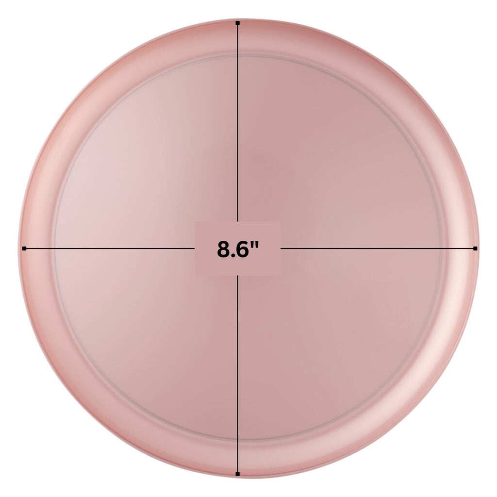 6.3"&8.6" Pink Pearl Plastic Plates COMBO Set-Edge