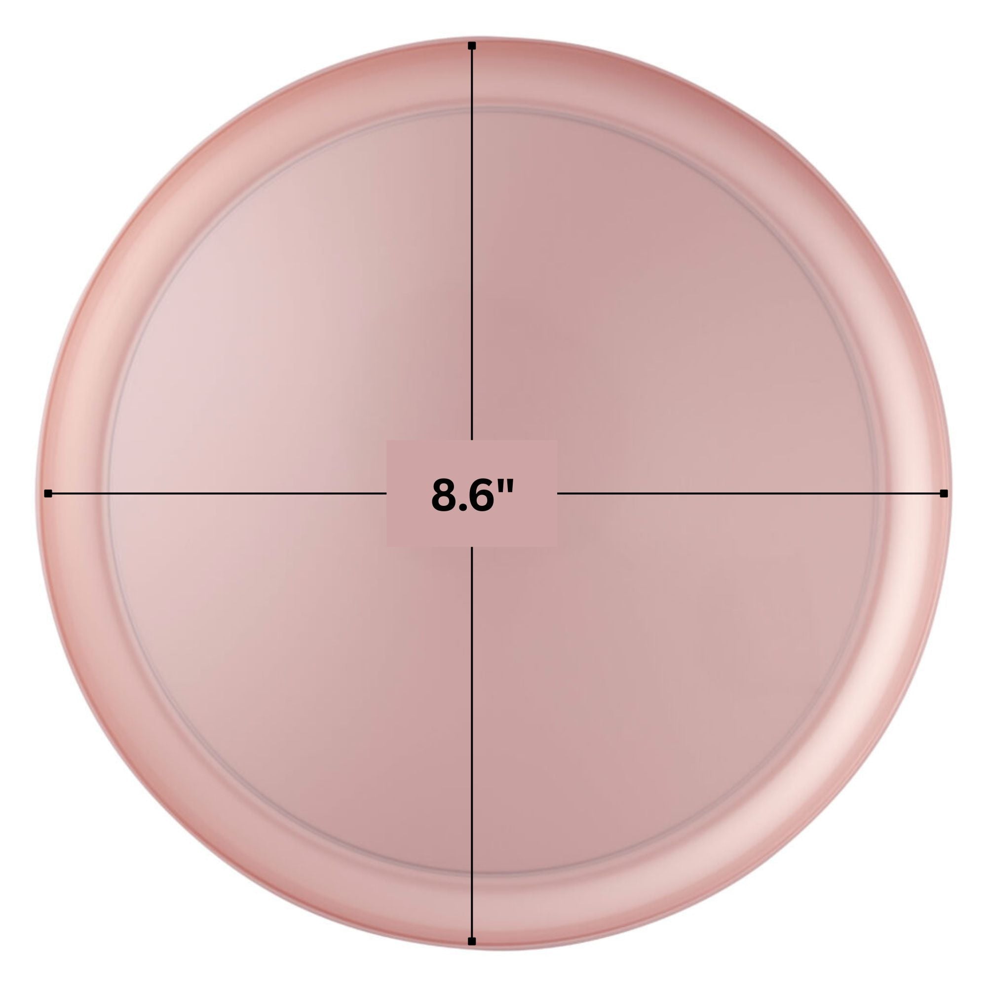 6.3"&8.6" Pink Pearl Plastic Plates COMBO Set-Edge