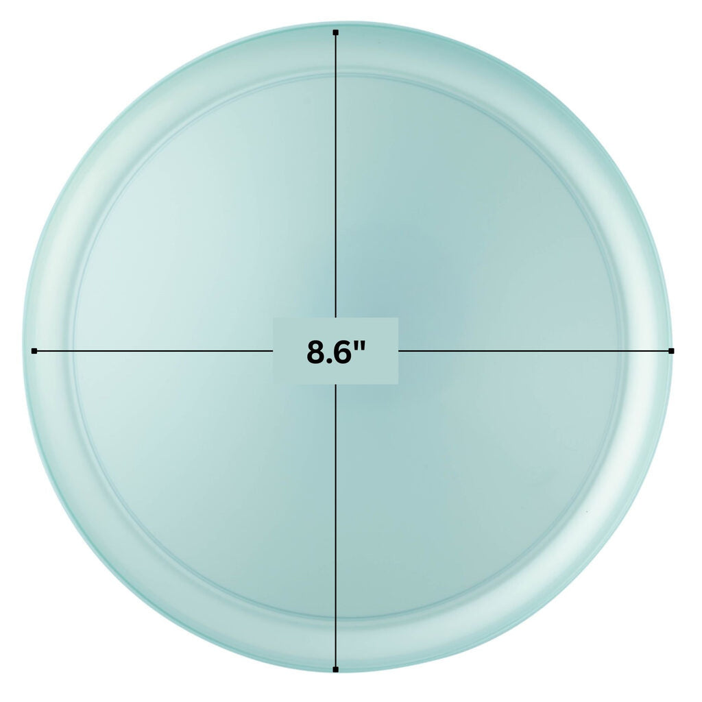 6.3"&8.6" Teal Pearl Plastic Plates COMBO Set-Edge