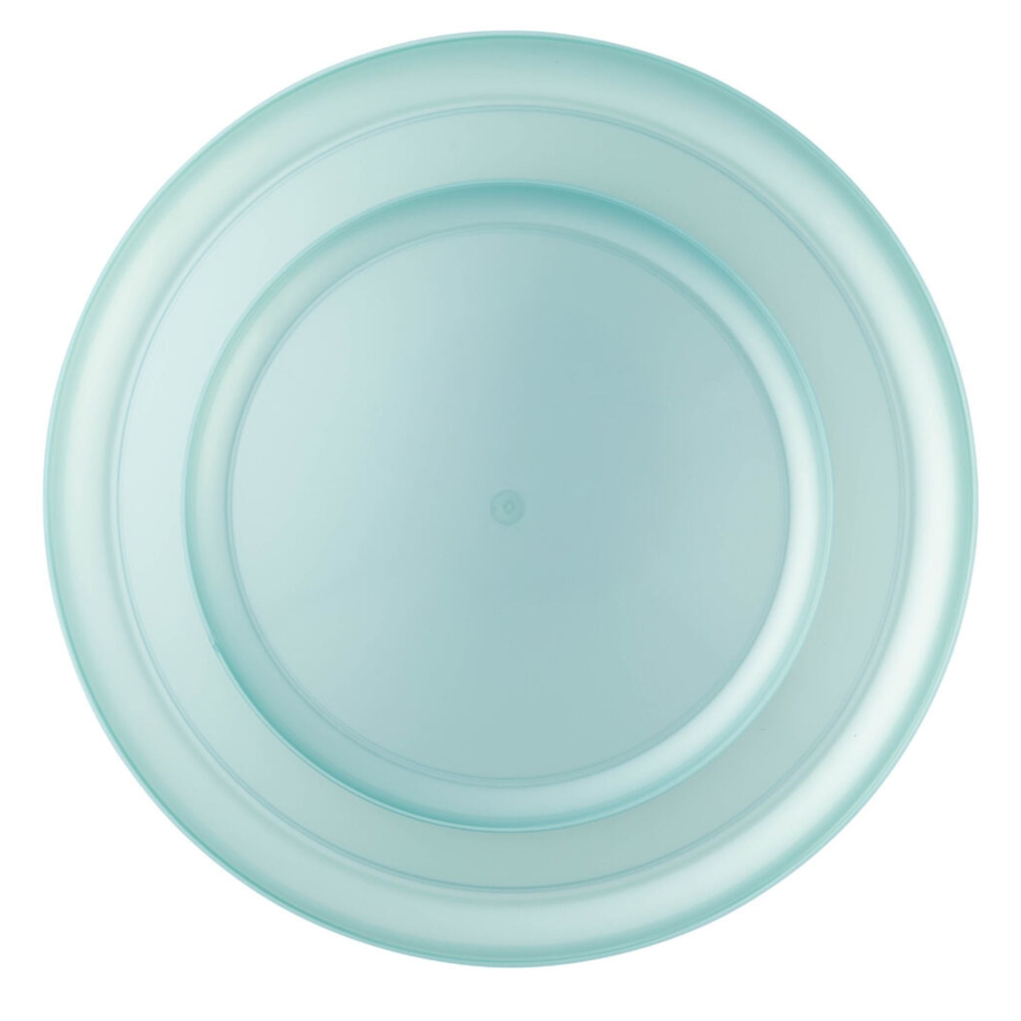 6.3"&8.6" Teal Pearl Plastic Plates COMBO Set-Edge