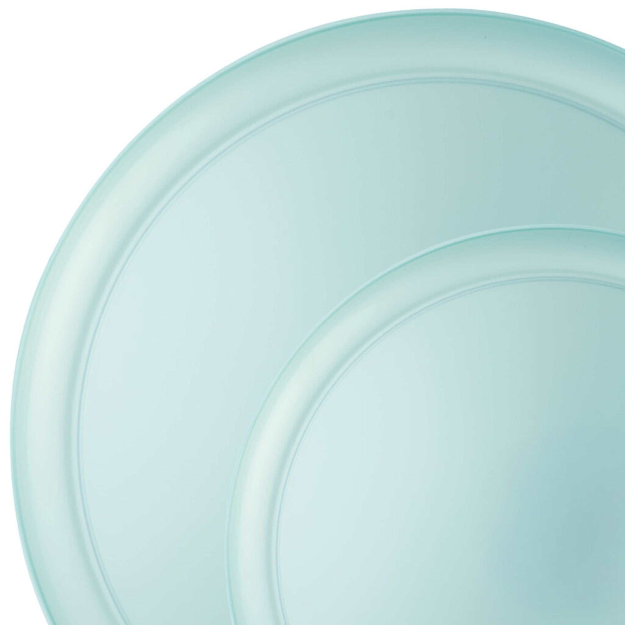 6.3"&8.6" Teal Pearl Plastic Plates COMBO Set-Edge