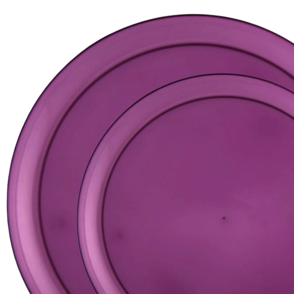 6.3"&8.6" Purple Plastic Plates COMBO Set-Edge