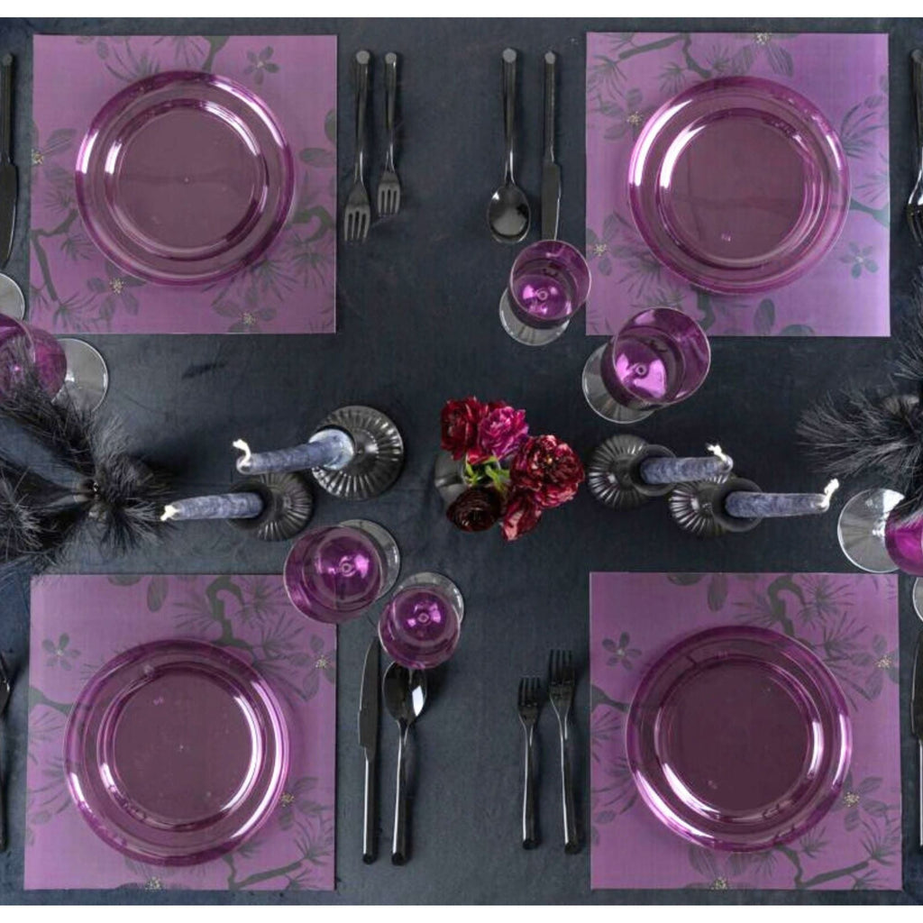 6.3"&8.6" Purple Plastic Plates COMBO Set-Edge