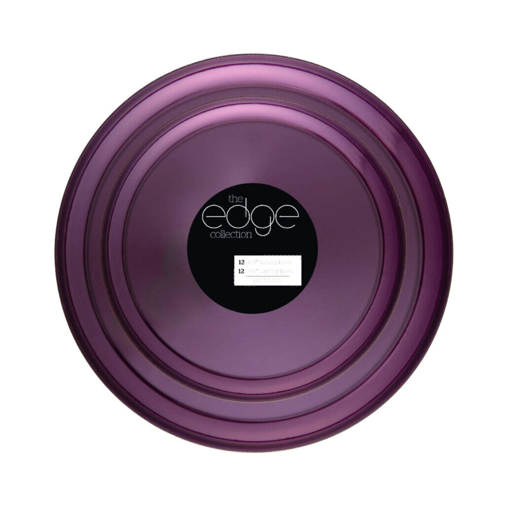 6.3"&8.6" Purple Plastic Plates COMBO Set-Edge