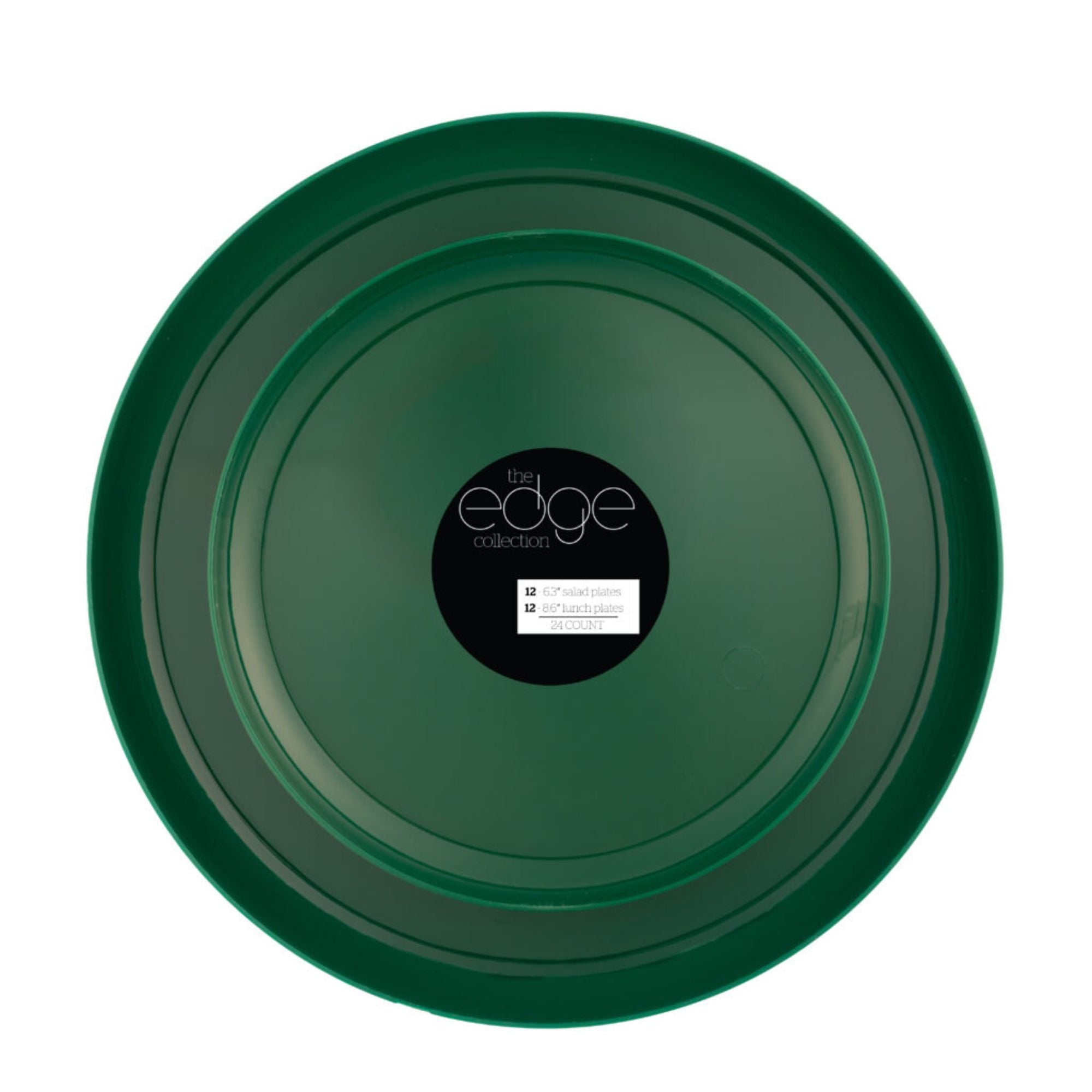 6.3"&8.6" Green Plastic Plates COMBO Set-Edge