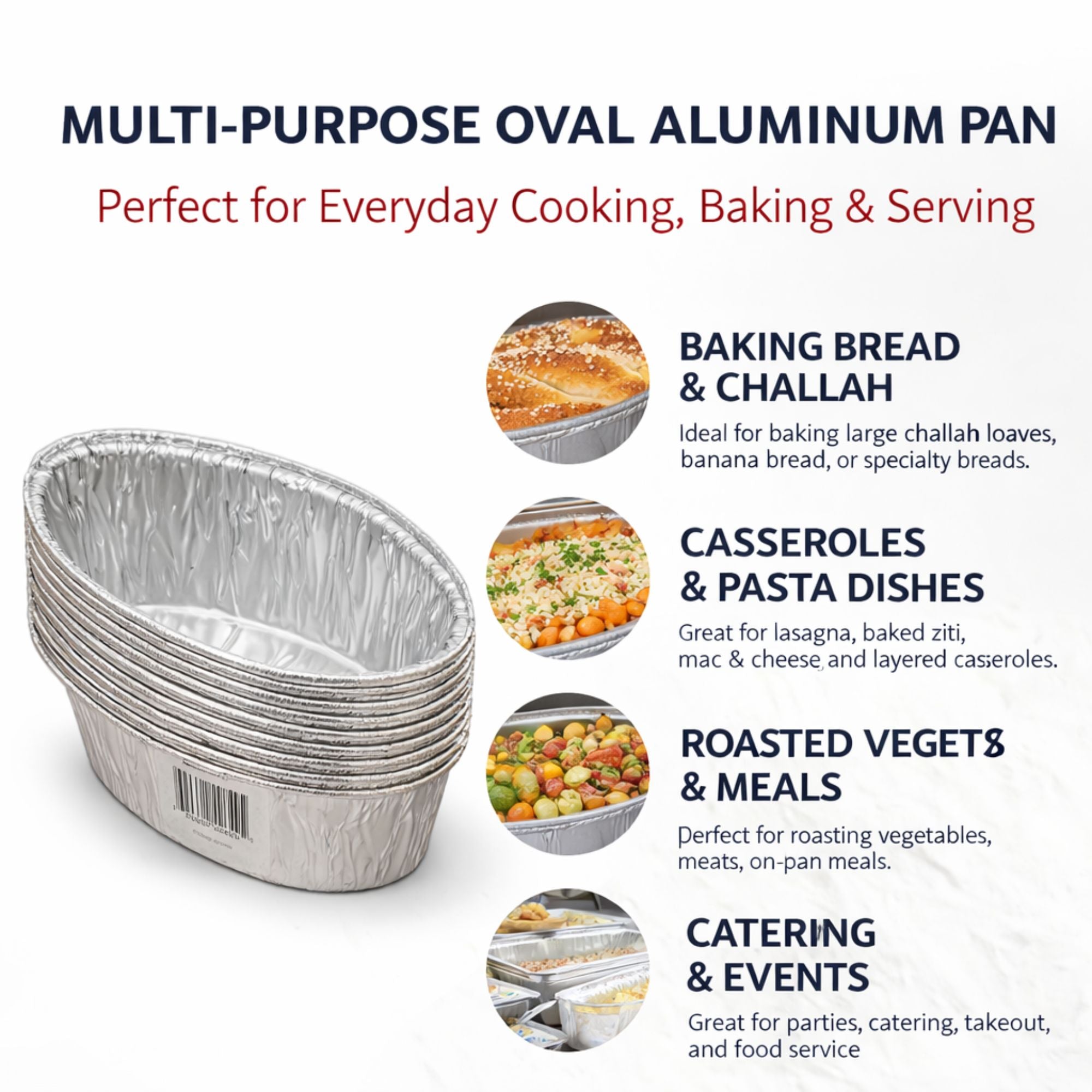 *WHOLESALE* 3lb Medium Oval Challa Loaf pans Aluminum  248/Case